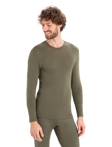 Base Layers Icebreaker Merino 175 Everyday Long Sleeve Crewe Thermal Top Homme Vert Olive | FR 1374ZUTG